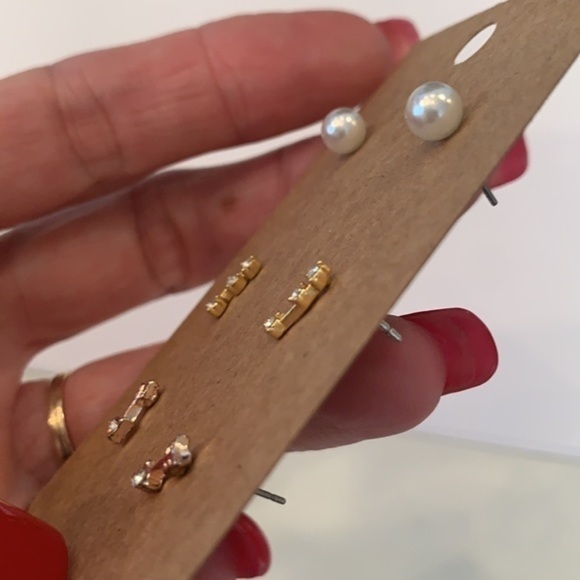 💐5/25 3 pair crystal rhinestone arrow ball stud - Picture 6 of 8